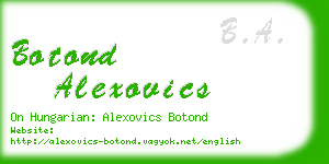 botond alexovics business card